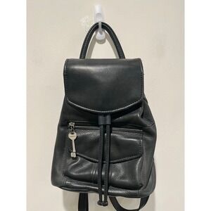 Fossil Leather Mini Backpack Black Convertible Shoulder Bag Key Buttery Soft